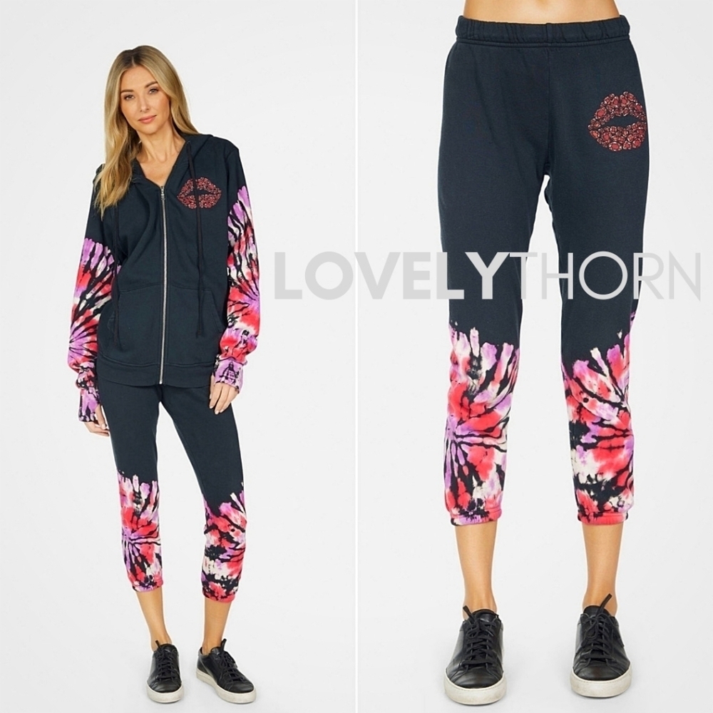 LAUREN MOSHI // ltd ed alana ruby lip graphic super soft cropped joggers